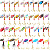 Skylety 40 Pcs Metal Spinner Lures set with tackle boxes